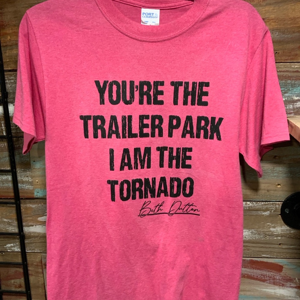 New Pink Graphic T-Shirt with Bold Text